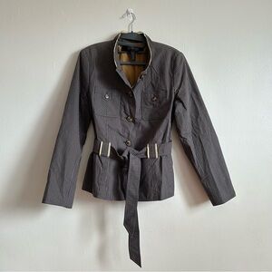 - Apostrophe Safari Style Belted Striped Blazer Size:12
